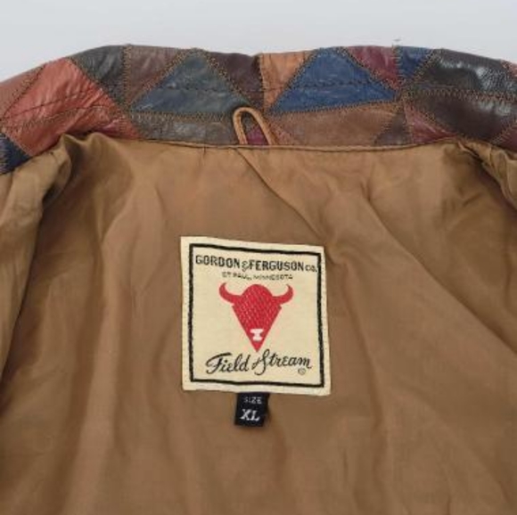Gordon & Ferguson Co. Field and Stream leather patchwork vintage jacket - Picture 12 of 14